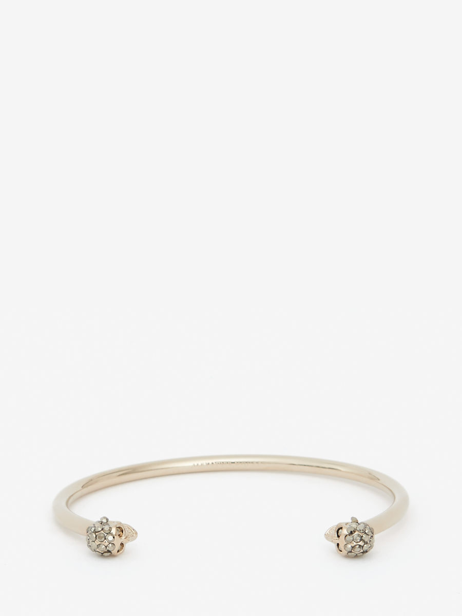 ALEXANDER MCQUEEN - Thin Jeweled Twin skull bracelet - Item 550499J160K7285